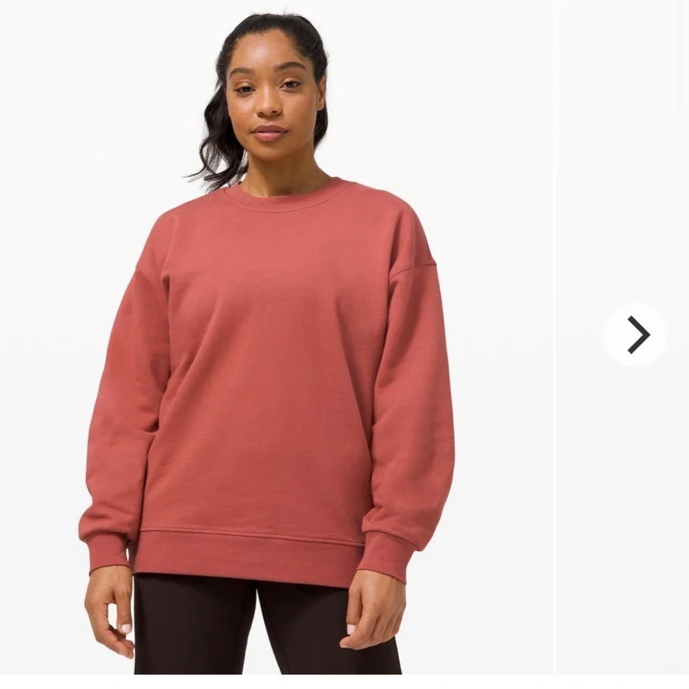 Lululemon Perfectly Oversized Crew in Soft Cranberry color